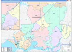 Vallejo-Fairfield Metro Area Wall Map Color Cast Style 2026